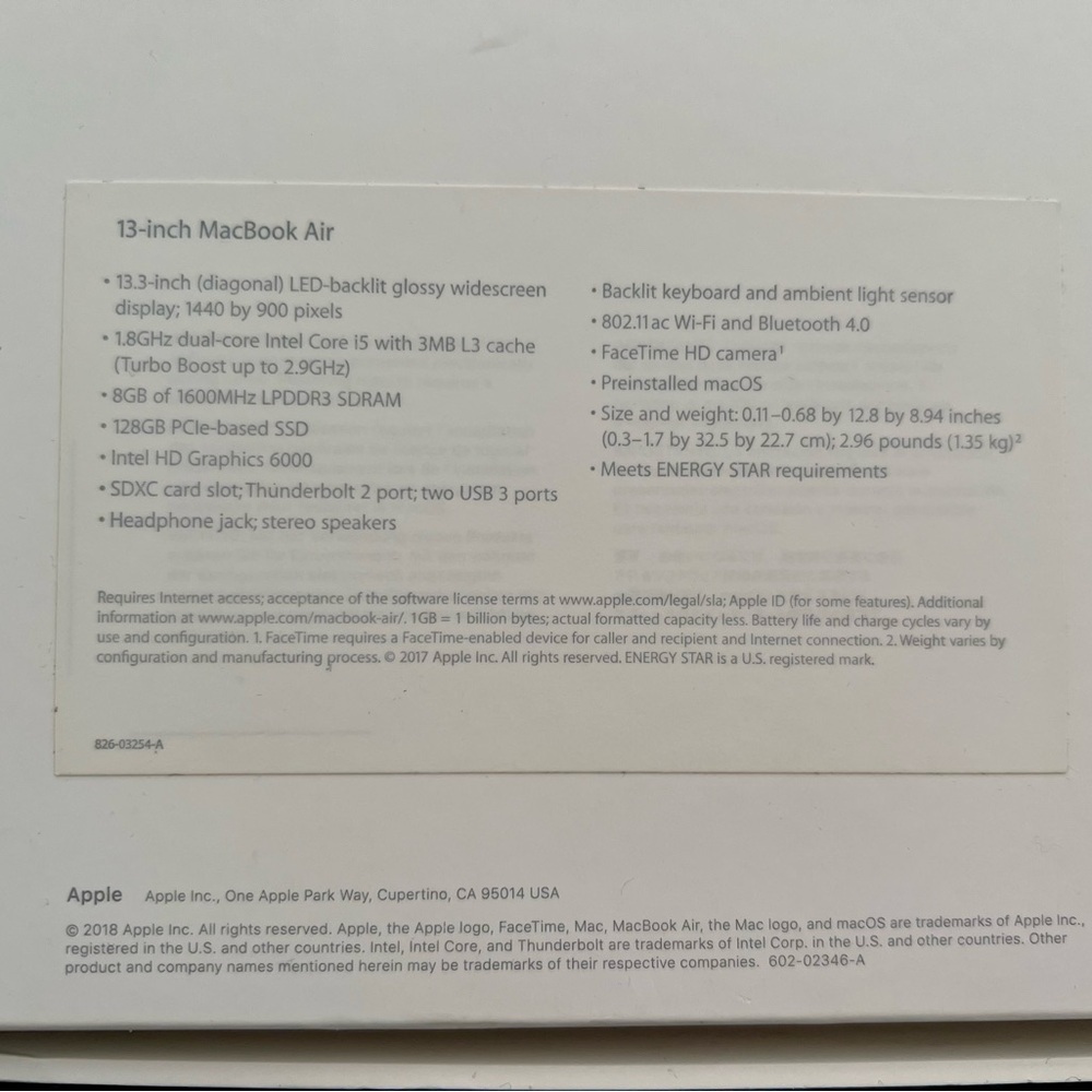 MacBook Air Original Box + Unused Apple Power Adapter Pristine Condition - Picture 3 of 7